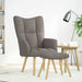 Relaxstoel met voetenbank stof taupe