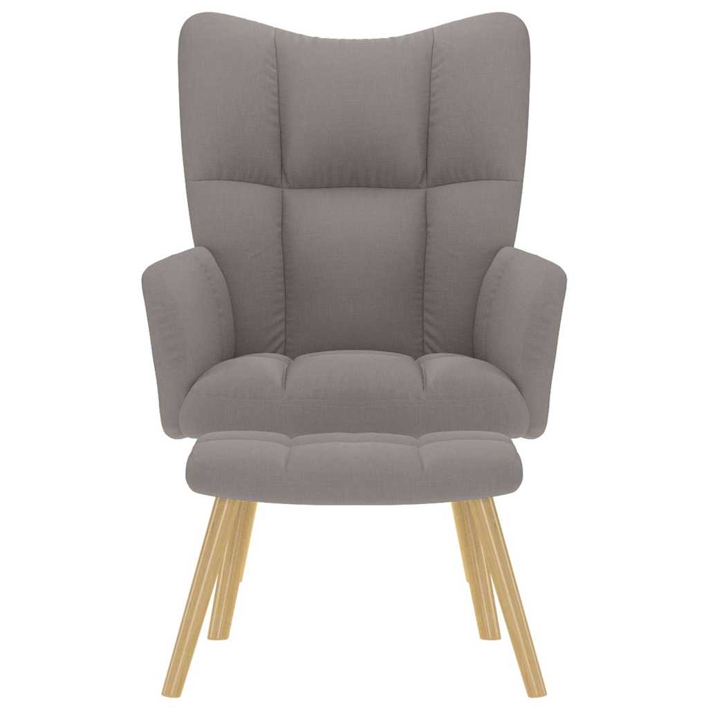 Relaxstoel met voetenbank stof taupe