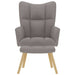 Relaxstoel met voetenbank stof taupe