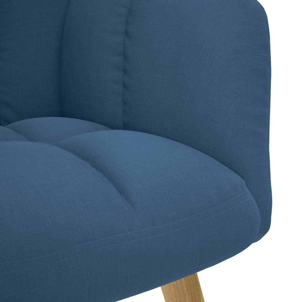 Relaxstoel met voetenbank stof blauw