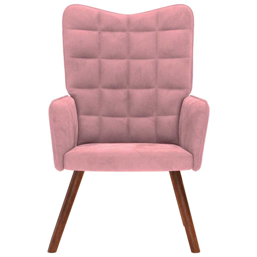 Relaxstoel fluweel roze