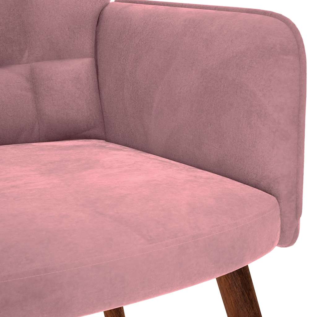Relaxstoel fluweel roze