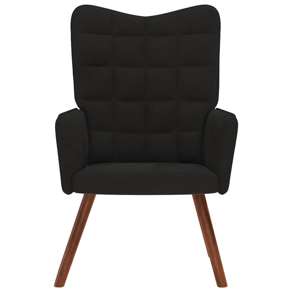 Relaxstoel fluweel zwart