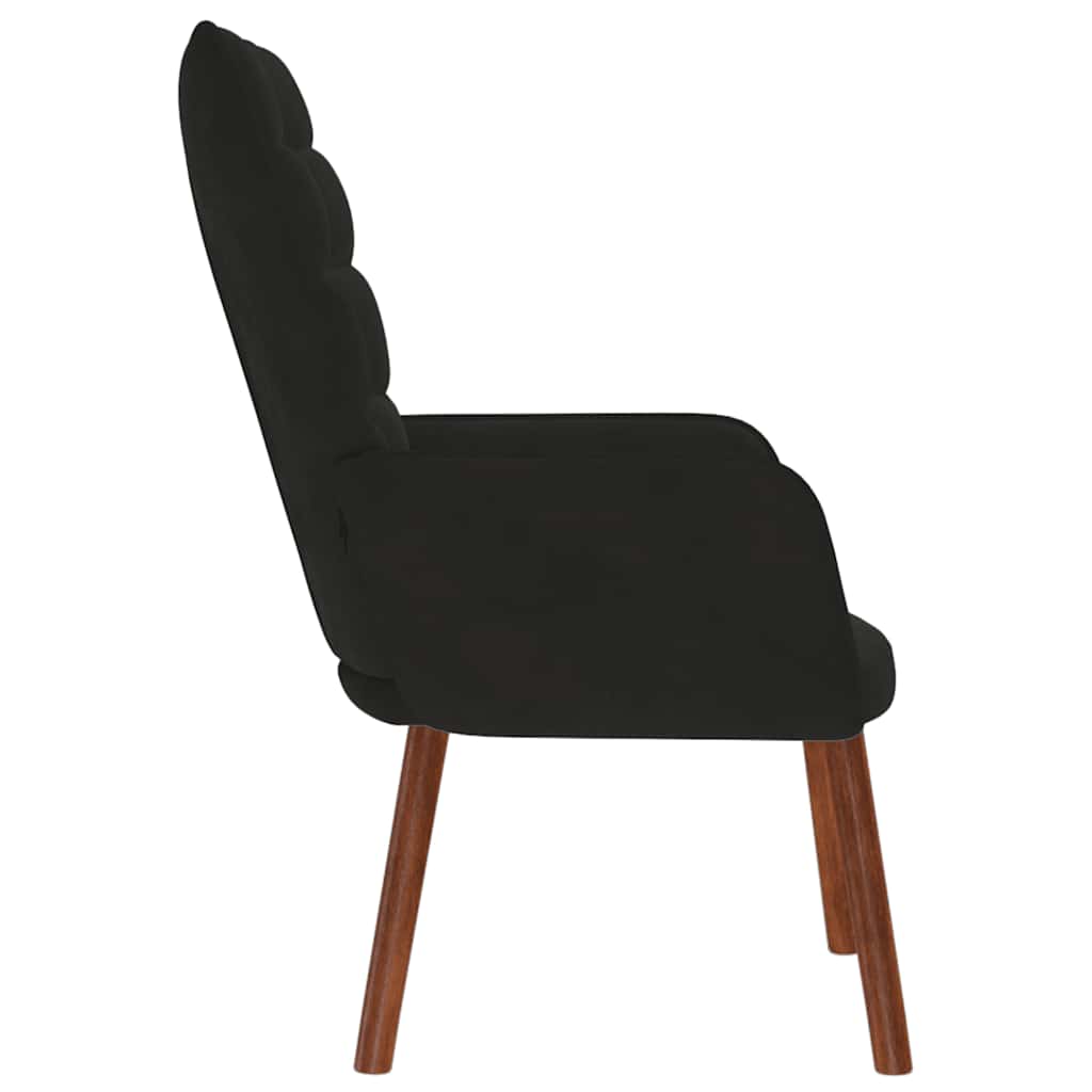 Relaxstoel fluweel zwart