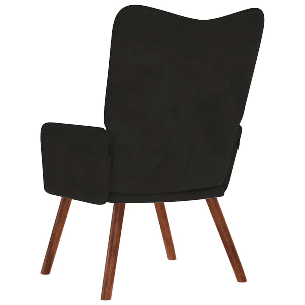 Relaxstoel fluweel zwart