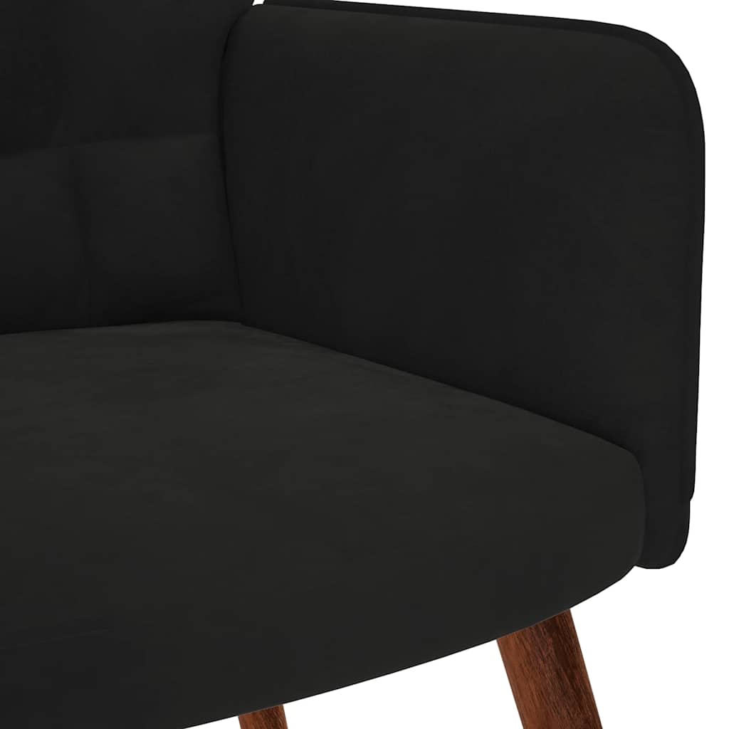 Relaxstoel fluweel zwart