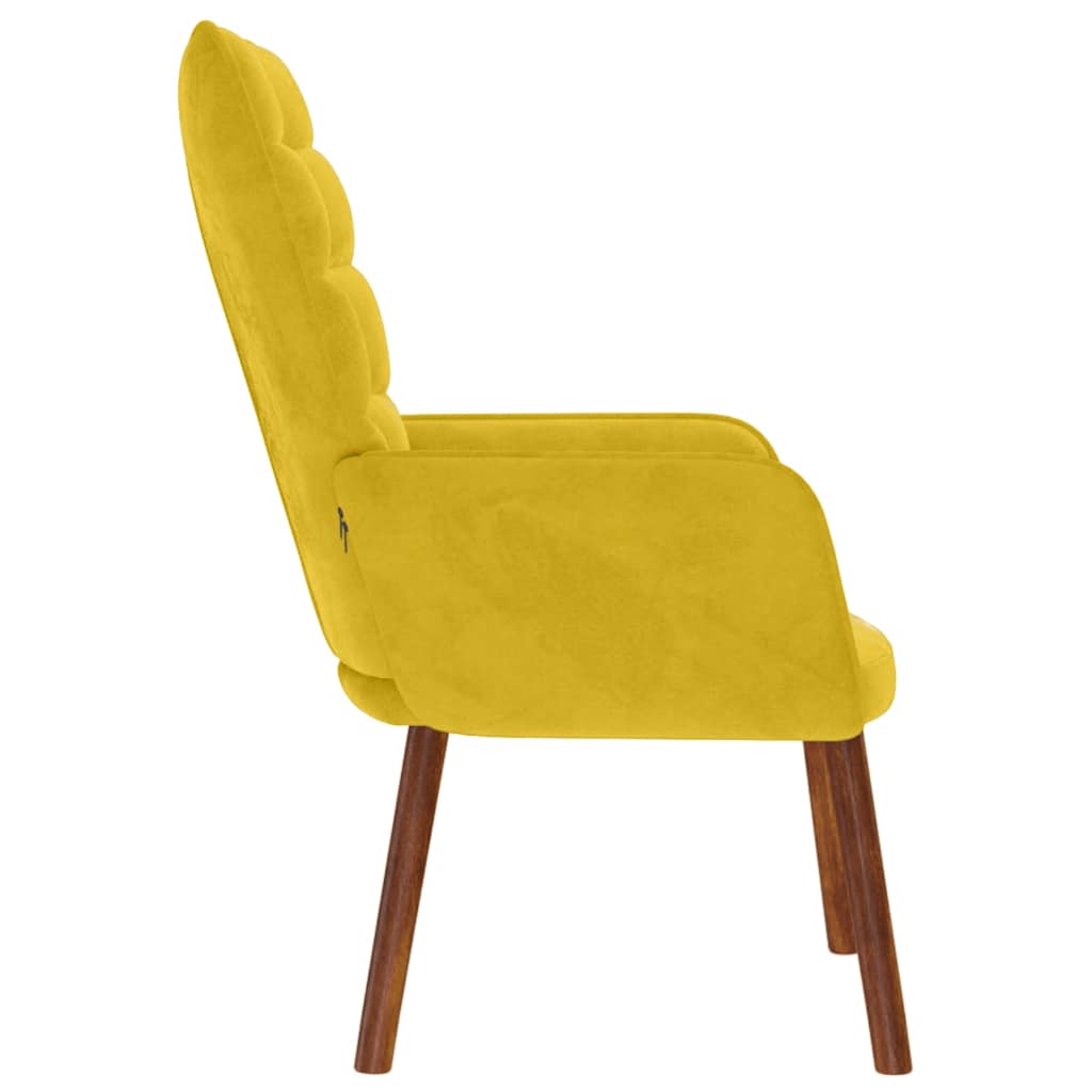 Relaxstoel fluweel geel