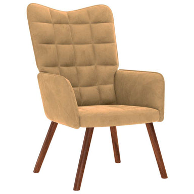 Relaxstoel fluweel bruin