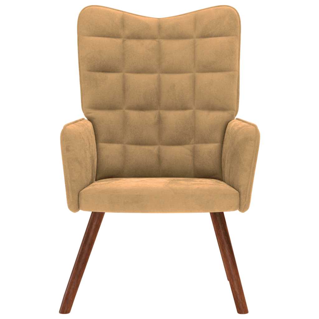 Relaxstoel fluweel bruin