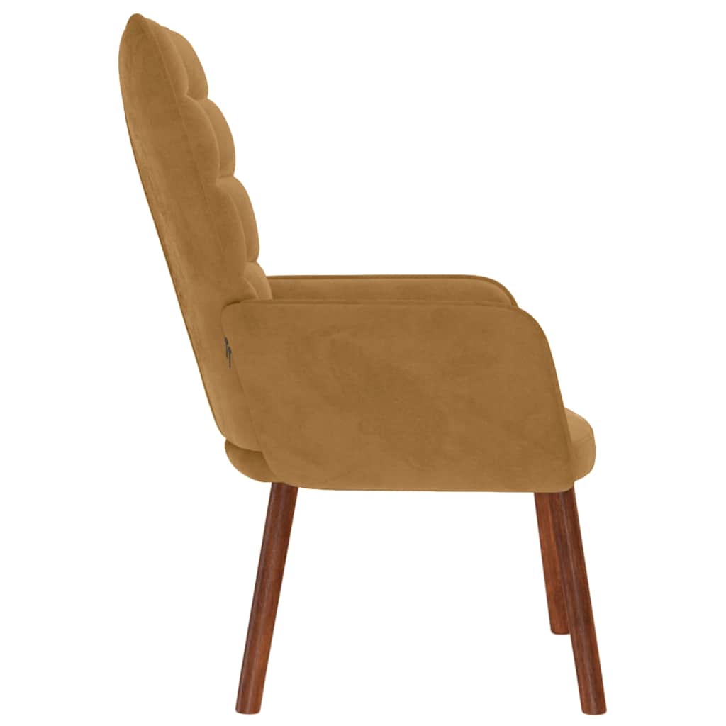 Relaxstoel fluweel bruin