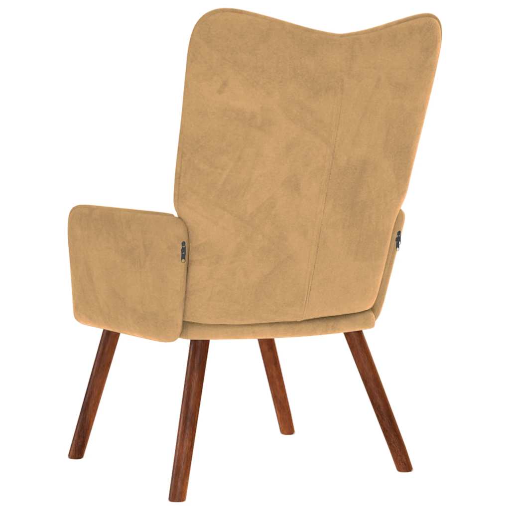 Relaxstoel fluweel bruin