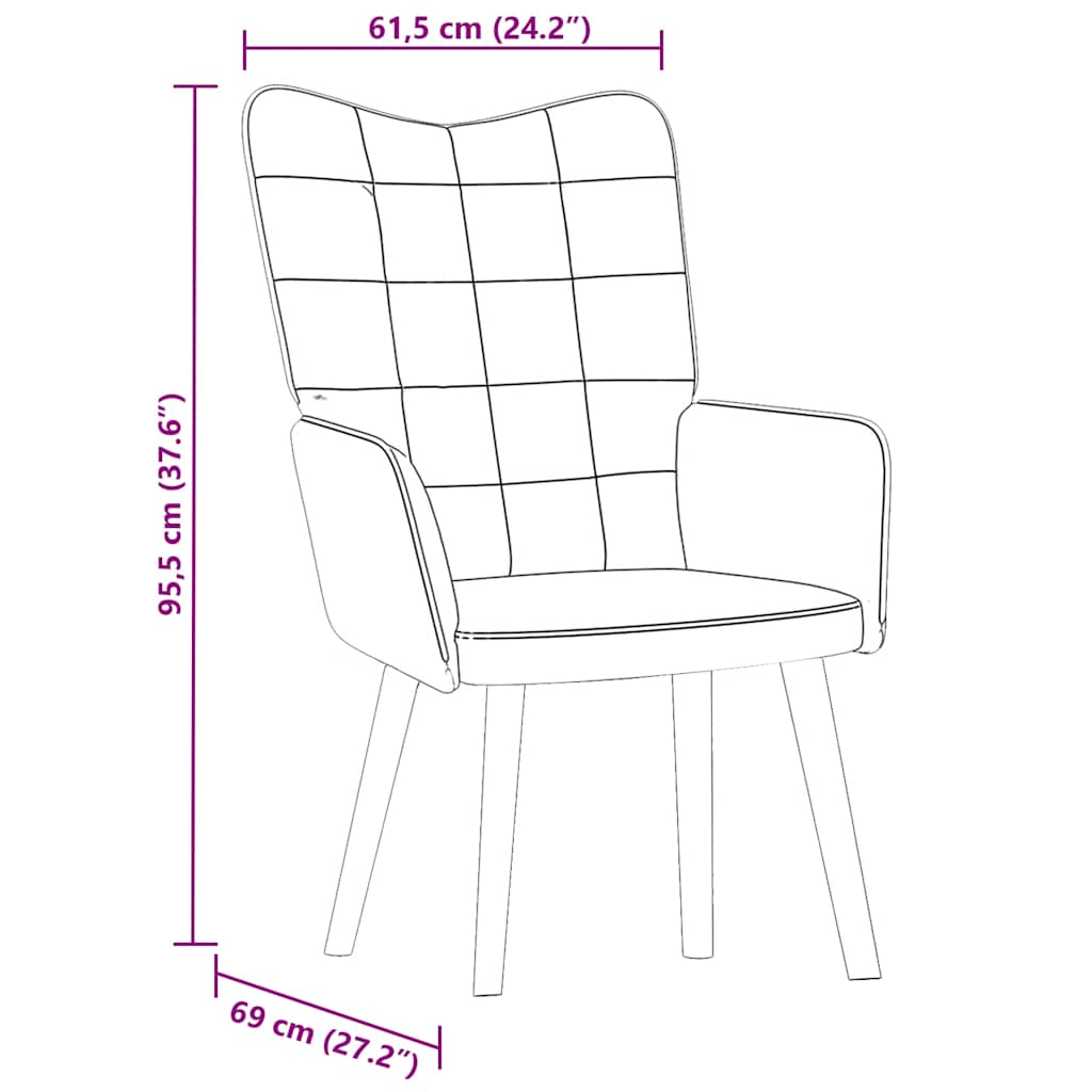 Relaxstoel fluweel bruin