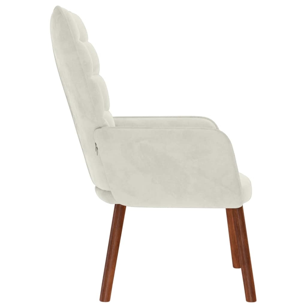Relaxstoel fluweel crèmekleurig