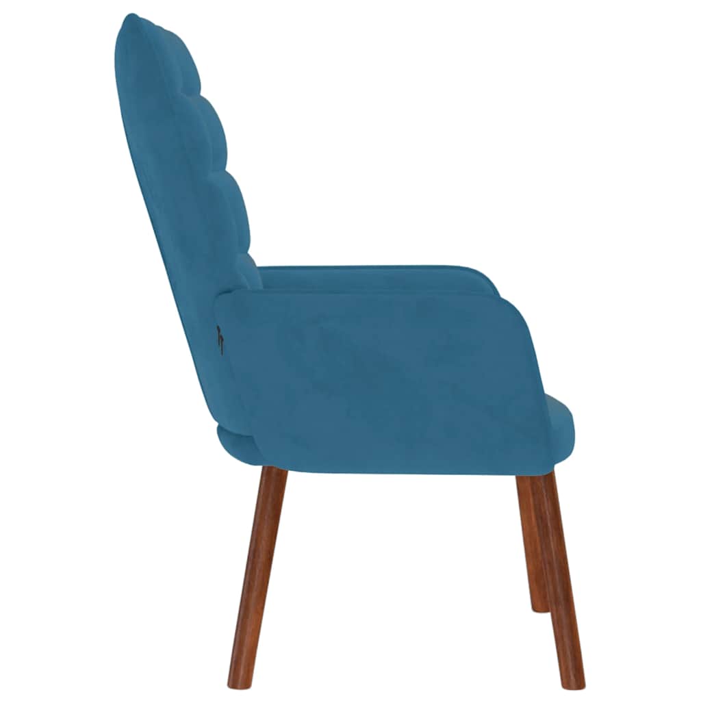 Relaxstoel fluweel blauw