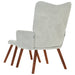 Relaxstoel met kruk lichtgrijs fluweel