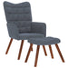 Relaxstoel met kruk donkergrijs fluweel