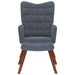 Relaxstoel met kruk donkergrijs fluweel