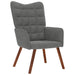 Relaxstoel met kruk donkergrijs fluweel