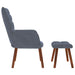 Relaxstoel met kruk donkergrijs fluweel