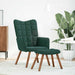 Relaxstoel met kruk donkergroen fluweel