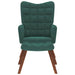 Relaxstoel met kruk donkergroen fluweel