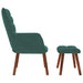 Relaxstoel met kruk donkergroen fluweel