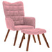 Relaxstoel met voetenbank fluweel roze