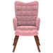 Relaxstoel met voetenbank fluweel roze