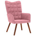 Relaxstoel met voetenbank fluweel roze