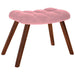 Relaxstoel met voetenbank fluweel roze