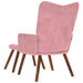 Relaxstoel met voetenbank fluweel roze