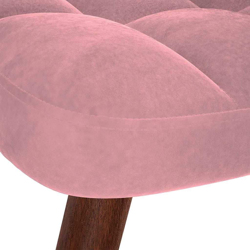 Relaxstoel met voetenbank fluweel roze