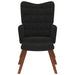 Relaxstoel met kruk zwart fluweel