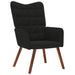 Relaxstoel met kruk zwart fluweel