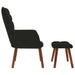 Relaxstoel met kruk zwart fluweel