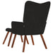 Relaxstoel met kruk zwart fluweel