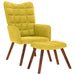 Relaxstoel met kruk geel fluweel