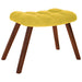 Relaxstoel met kruk geel fluweel