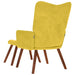 Relaxstoel met kruk geel fluweel