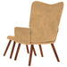 Relaxstoel met voetenbank fluweel bruin