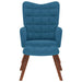 Relaxstoel met voetenbank fluweel blauw