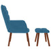 Relaxstoel met voetenbank fluweel blauw