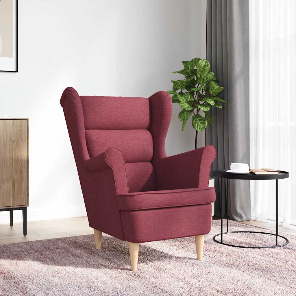 Fauteuil 74x84x100 cm stof wijnrood