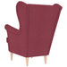 Fauteuil 74x84x100 cm stof wijnrood