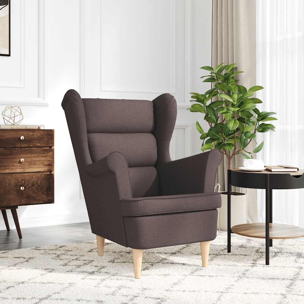 Fauteuil 74x84x100 cm stof donkerbruin