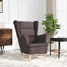 Fauteuil 74x84x100 cm stof donkerbruin