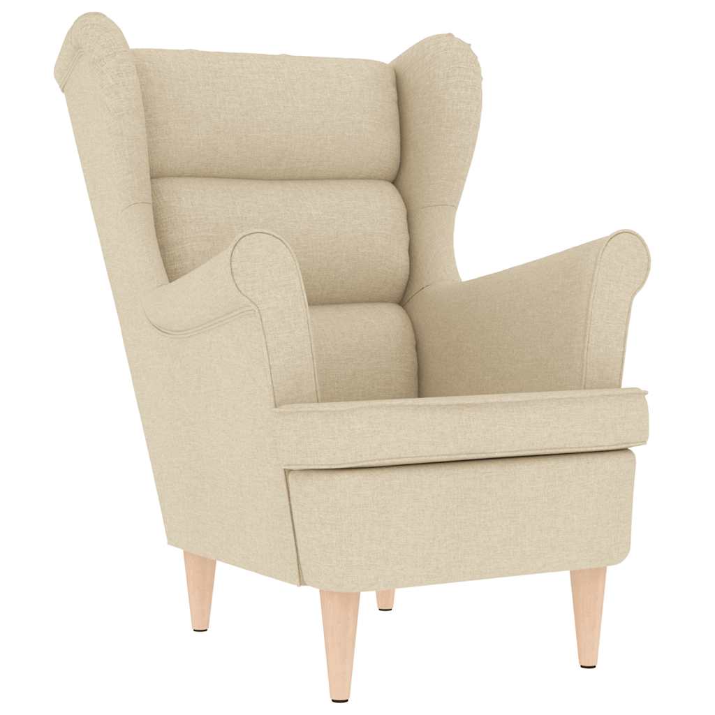 Fauteuil 74x84x100 cm stof crèmekleurig