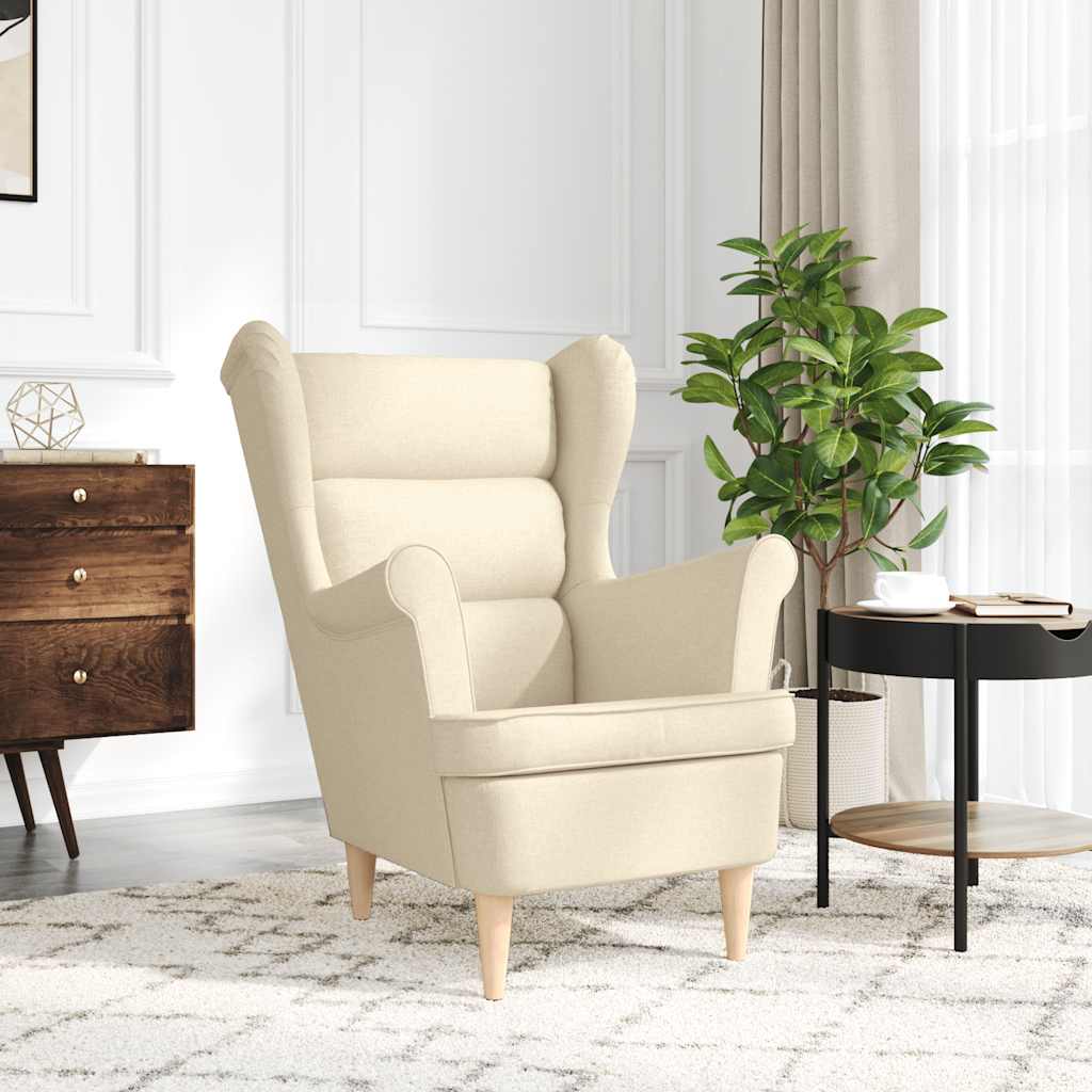 Fauteuil 74x84x100 cm stof crèmekleurig