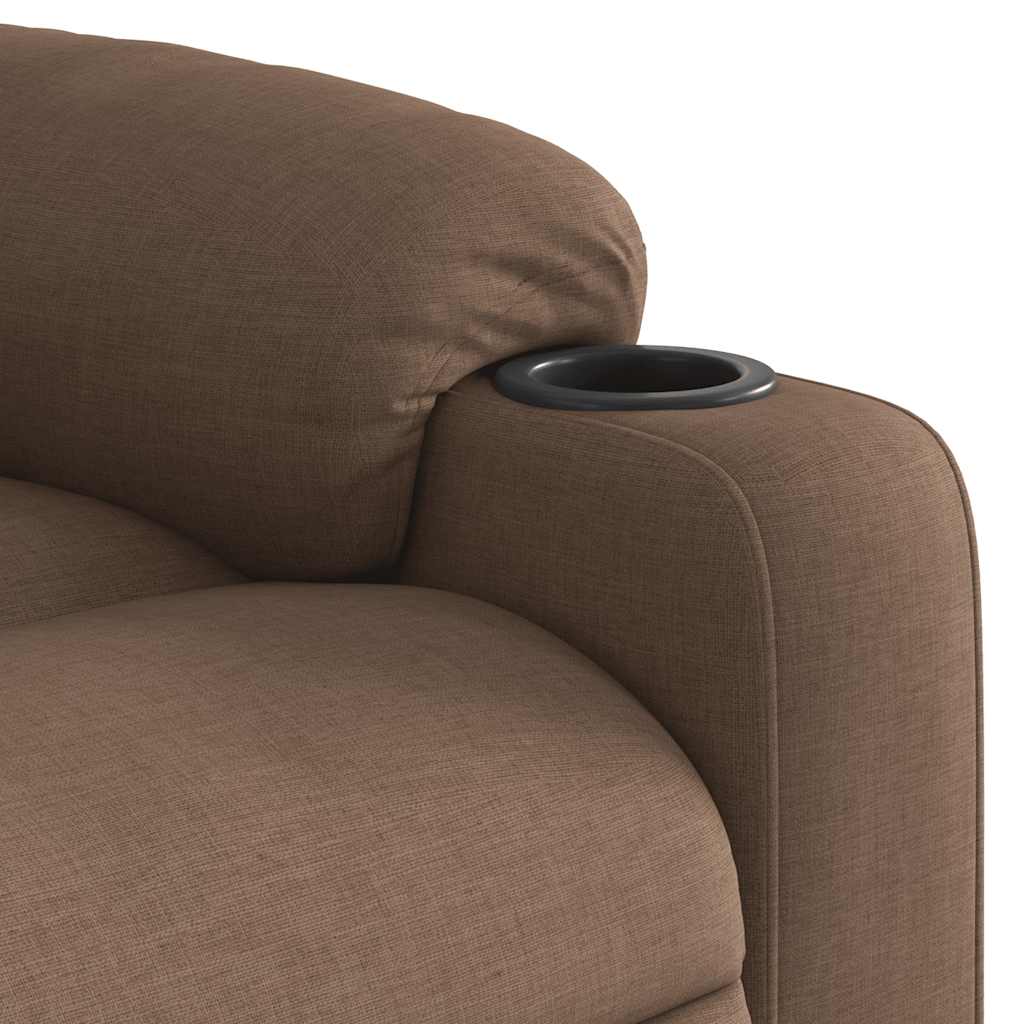 Fauteuil verstelbaar elektrisch stof bruin