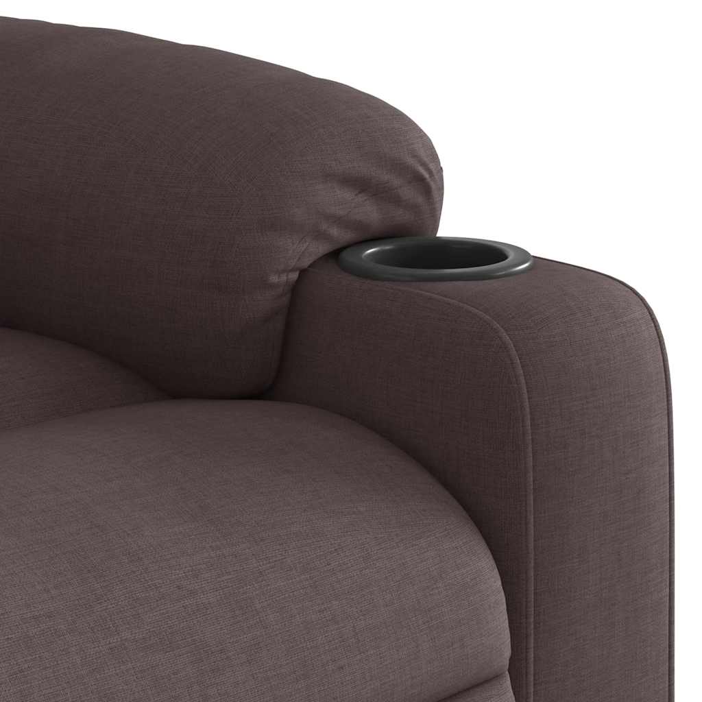 Fauteuil verstelbaar elektrisch stof donkerbruin